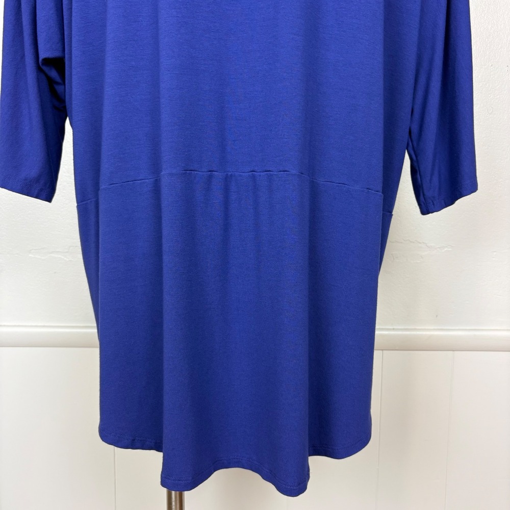 Eileen Fisher Oversized Jersey Knit Tunic Top Size‎ L Cobalt Blue Dolman Sleeve - Picture 9 of 12